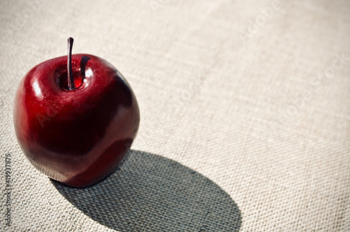 Artificial apple or Plastic fruit fake red apples photo