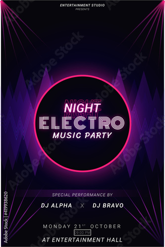 Poster Night Electro Music Party
