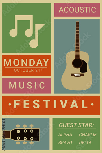 Poster Retro Acoustic Music Festival