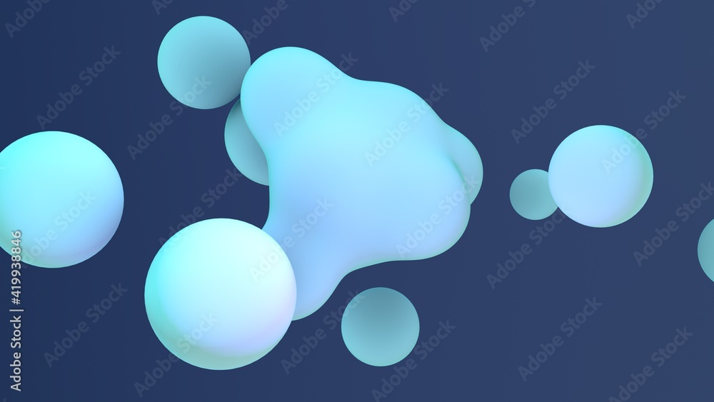 Liquid bubbles. Color abstraction. 3D rendering. Liquid bubbles. Color abstraction. 3D rendering.