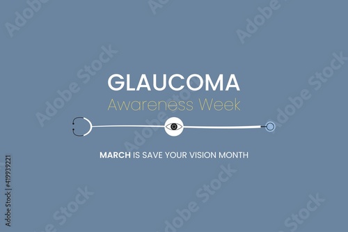 Vector illustration of a Background for World Glaucoma Day. Glaucoma awareness week background. March is save your vision month