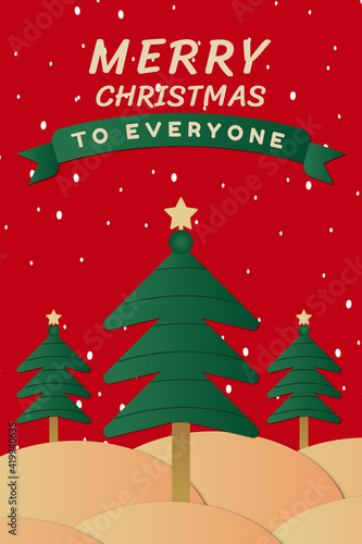 Flat design christmas party poster template photo