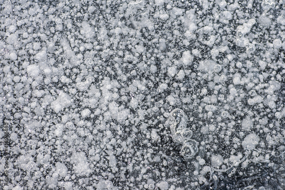 frozen water on a pond close-up frozen water on a pond close-up
