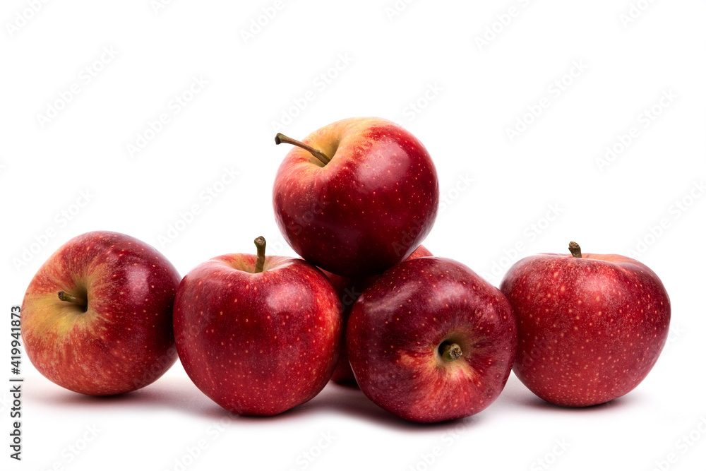 Tasty red apples isolated on white background Tasty red apples isolated on white background