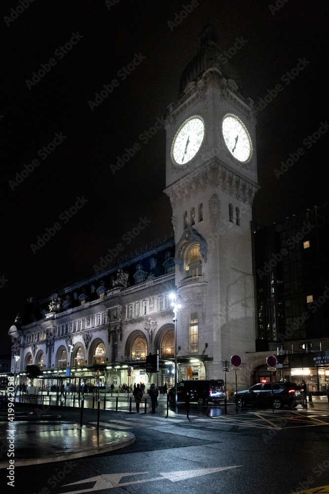 Gare de Lyon at night in Paris