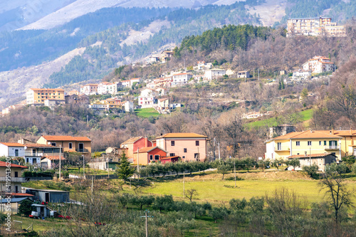 landscape in Villa Latina a small town amid the Italian Apennine mountains of the south-east Lazio region