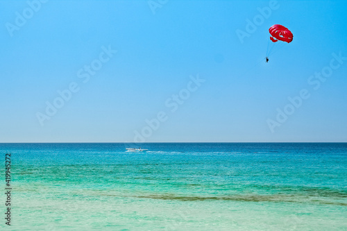 beautiful parachute at the sea of nature of Cyprus