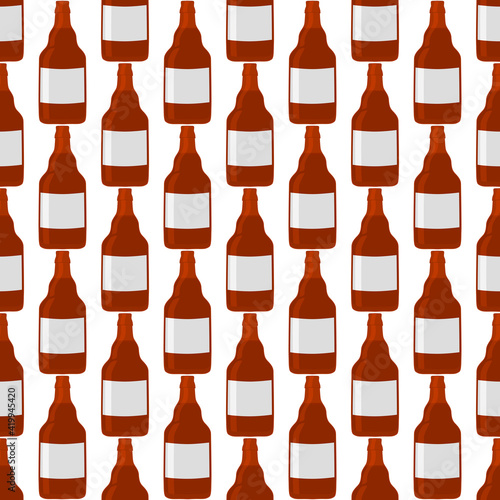Illustration on theme seamless beer glass bottles with lid for brewery