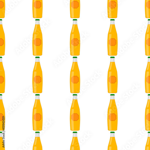 Illustration on theme seamless beer glass bottles with lid for brewery