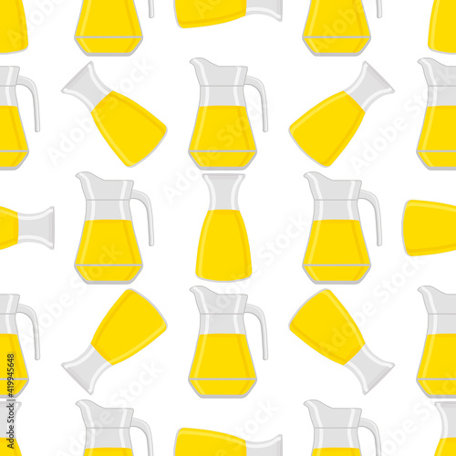 Illustration on theme big colored lemonade in glass jug