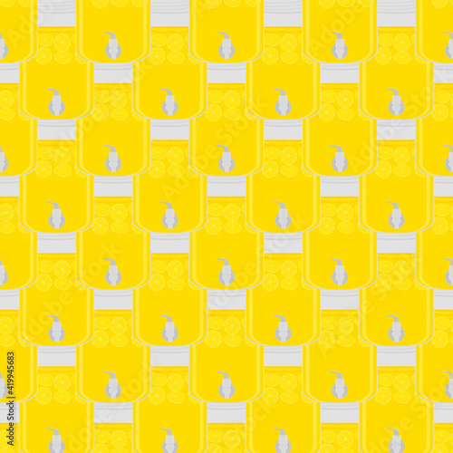 Illustration on theme big colored lemonade in lemon jug