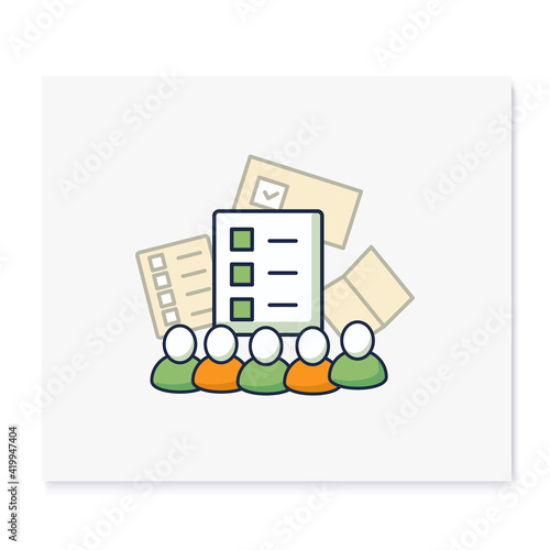 Electoral college color icon. Election commission. Voters. Choice, vote concept. Democracy. Parliamentary or presidential elections. Isolated vector illustration