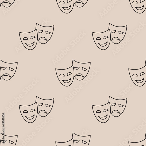 seamless pattern with theatrical masks. vector illustration.
