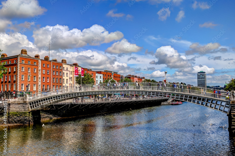 The Ha'Penny Bridge in Dublin Ireland