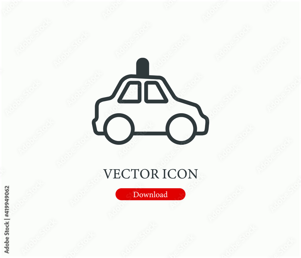 Taxi vector icon. Editable stroke. Linear style sign for use on web design and mobile apps, logo. Symbol illustration. Pixel vector graphics - Vector Taxi vector icon. Editable stroke. Linear style sign for use on web design and mobile apps, logo. Symbol illustration. Pixel vector graphics - Vector