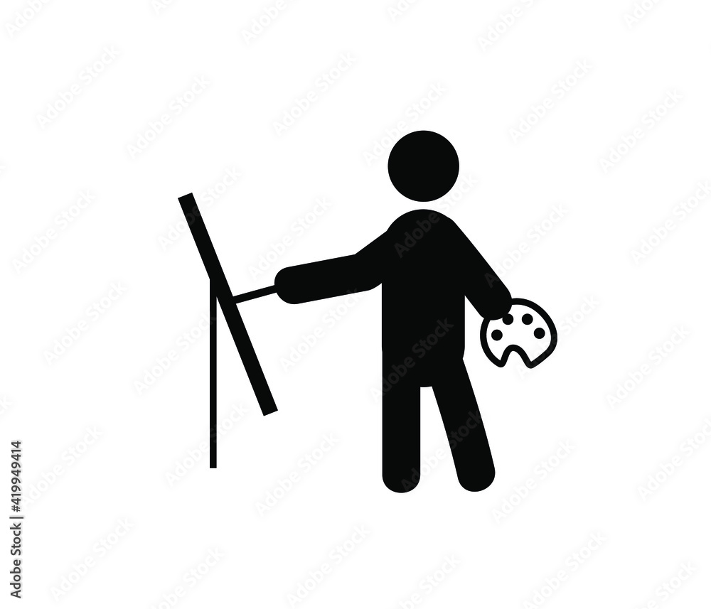 Artist vector icon. Editable stroke. Linear style sign for use on web design and mobile apps, logo. Symbol illustration. Pixel vector graphics - Vector Artist vector icon. Editable stroke. Linear style sign for use on web design and mobile apps, logo. Symbol illustration. Pixel vector graphics - Vector
