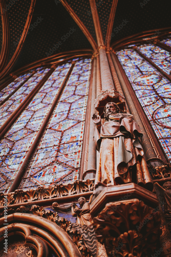 stained glass window in church stained glass window in church