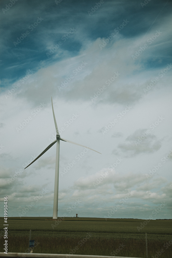 wind turbine in the wind