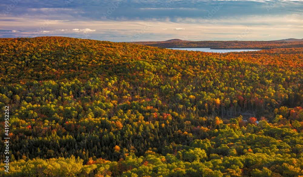 Fototapeta premium View of Lake Medora from Brockway Mountain near Copper Harbor in the Upper Peninsula of Michigan, USA