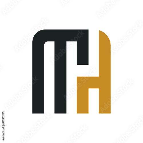 Creative abstract letter hm logo design. Linked letter mh logo design.
