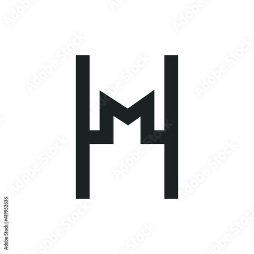 Initial mh letter logo vector template design. Linked letter hm logo design.