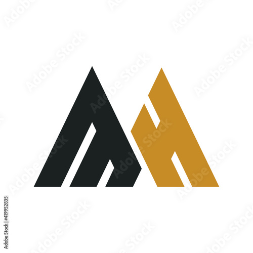 Initial mh letter logo vector template design. Linked letter hm logo design. Simple mh vector template.