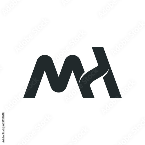 Initial mh letter logo vector template design. Creative abstract letter hm logo design. Linked letter hm logo design.