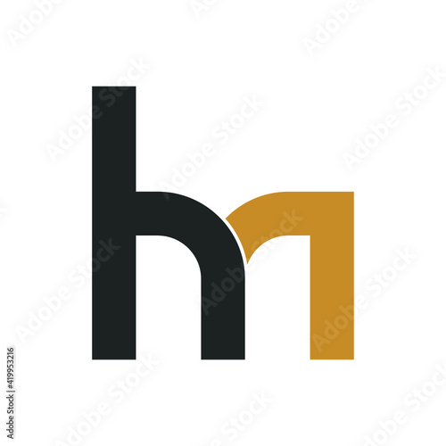 Creative abstract letter hm logo design. Linked letter mh logo design.