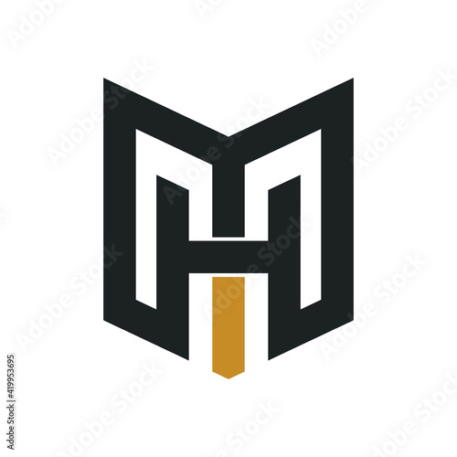 Initial letter mh logo or hm logo vector design template