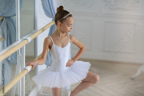 Ballet. A little ballerina at a rehearsal.