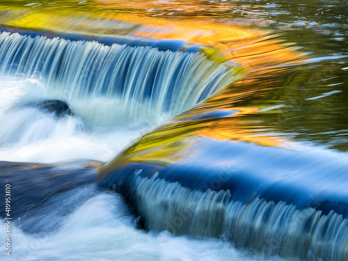 US, Michigan, Upper Peninsula. Reflections on Bond Falls.