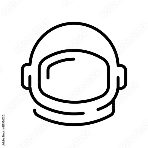 Astronaut or cosmonaut helmet monochrome contoured icon science space galaxy exploration spacesuit