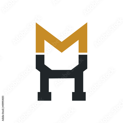 Initial mh letter logo vector template design. Linked letter hm logo design.