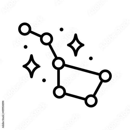 Simple monochrome constellation icon ursa major big dipper great bear solar system galaxy open space