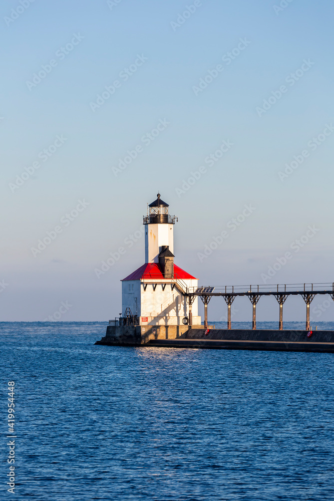 Michigan City Lighthouse & Pier, Michigan City, Michigan. Michigan City Lighthouse & Pier, Michigan City, Michigan.