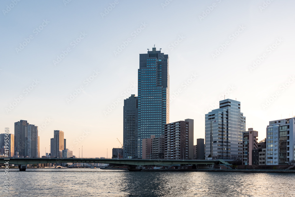 Naklejka premium (東京都ｰ都市風景)新川周辺の夕景５