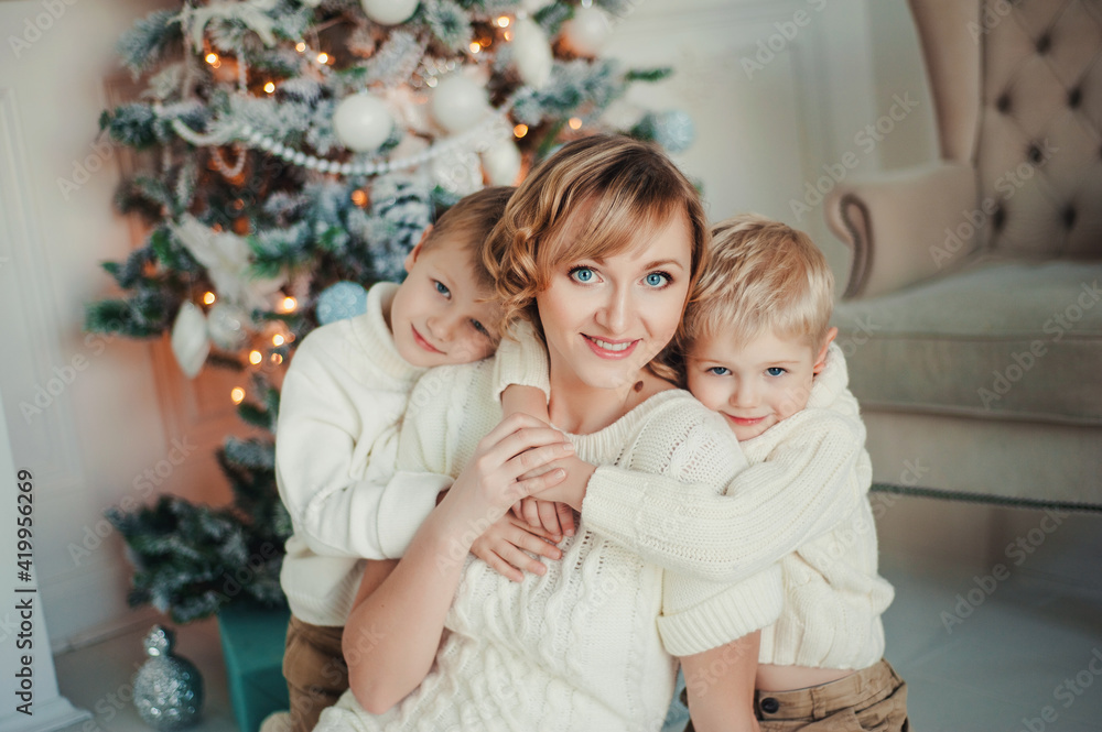 mother and child in christmas mother and child in christmas
