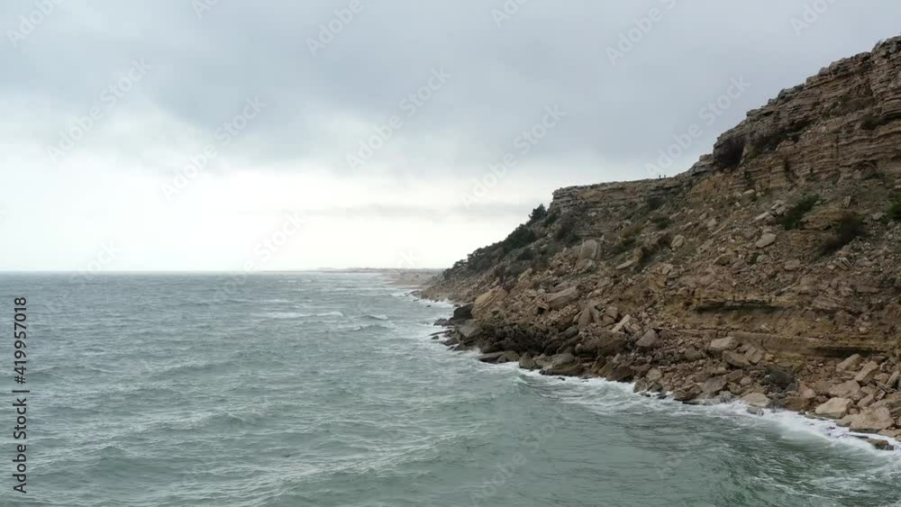 vue aérienne de la falaise de Leucate, Occitanie, France vue aérienne de la falaise de Leucate, Occitanie, France