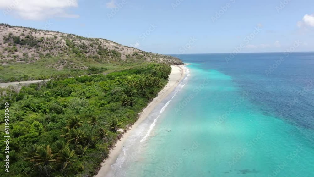 Culebra Island Beach Puerto Rico Drone Aerial View Culebra Island Beach Puerto Rico Drone Aerial View