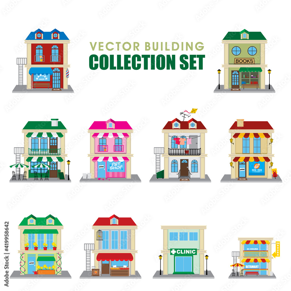 Vector  Template Building Collection Set