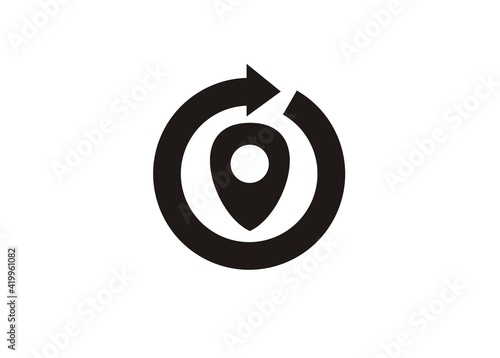 Anywhere and anytime. Simple illustration in black and white.