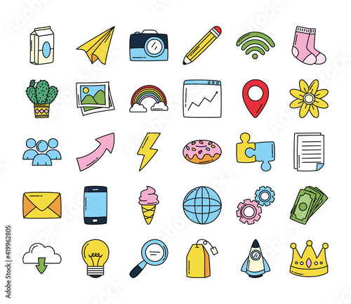doodle icon set