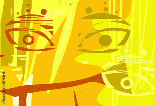 Surrealist faces are artistic portraits of humans, exclusive to fabric motifs and wall hangings