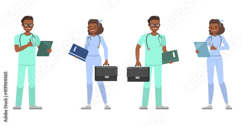 Doctor people working character vector design. Presentation in various action with emotions.