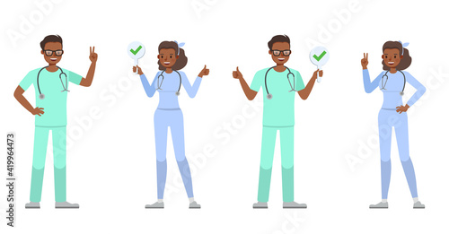 Doctor people working character vector design. Presentation in various action with emotions.