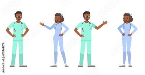 Doctor people working character vector design. Presentation in various action with emotions.