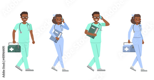 Doctor people working character vector design. Presentation in various action with emotions.