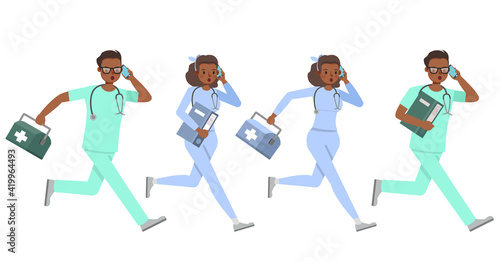 Doctor people working character vector design. Presentation in various action with emotions.