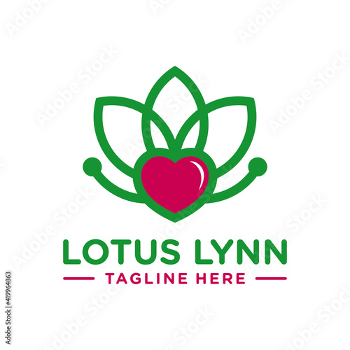 Modern Love Lotus Flower Logo