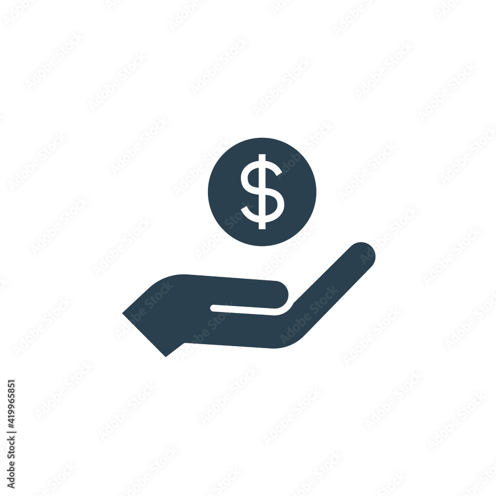 Salary, sell, money, business, buy, hand glyph icon. Simple solid style. Save, cash, coin, currency, dollar, finance concept. Vector illustration isolated on white background. EPS 10 Salary, sell, money, business, buy, hand glyph icon. Simple solid style. Save, cash, coin, currency, dollar, finance concept. Vector illustration isolated on white background. EPS 10